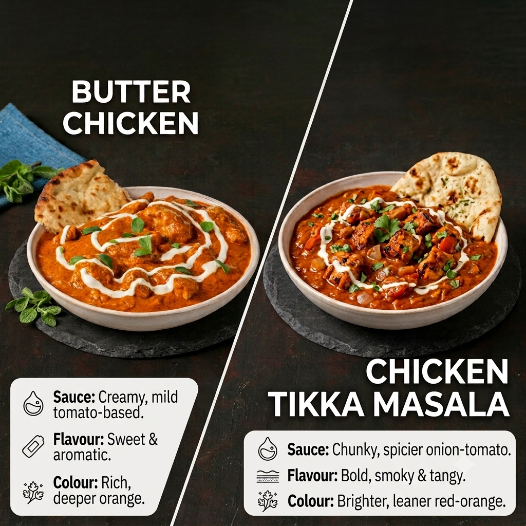 butter chicken vs chicken tikka masala