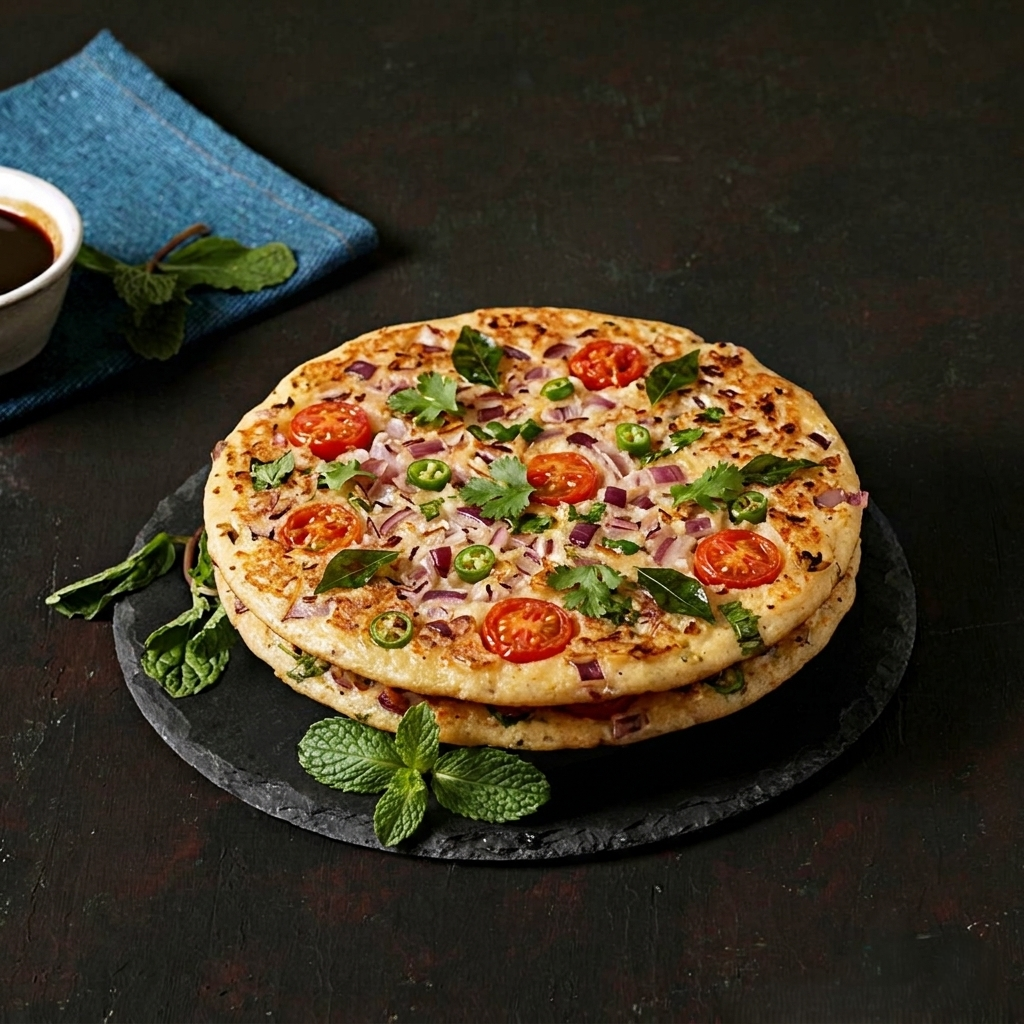 Onion Tomato Chilli Uttapam